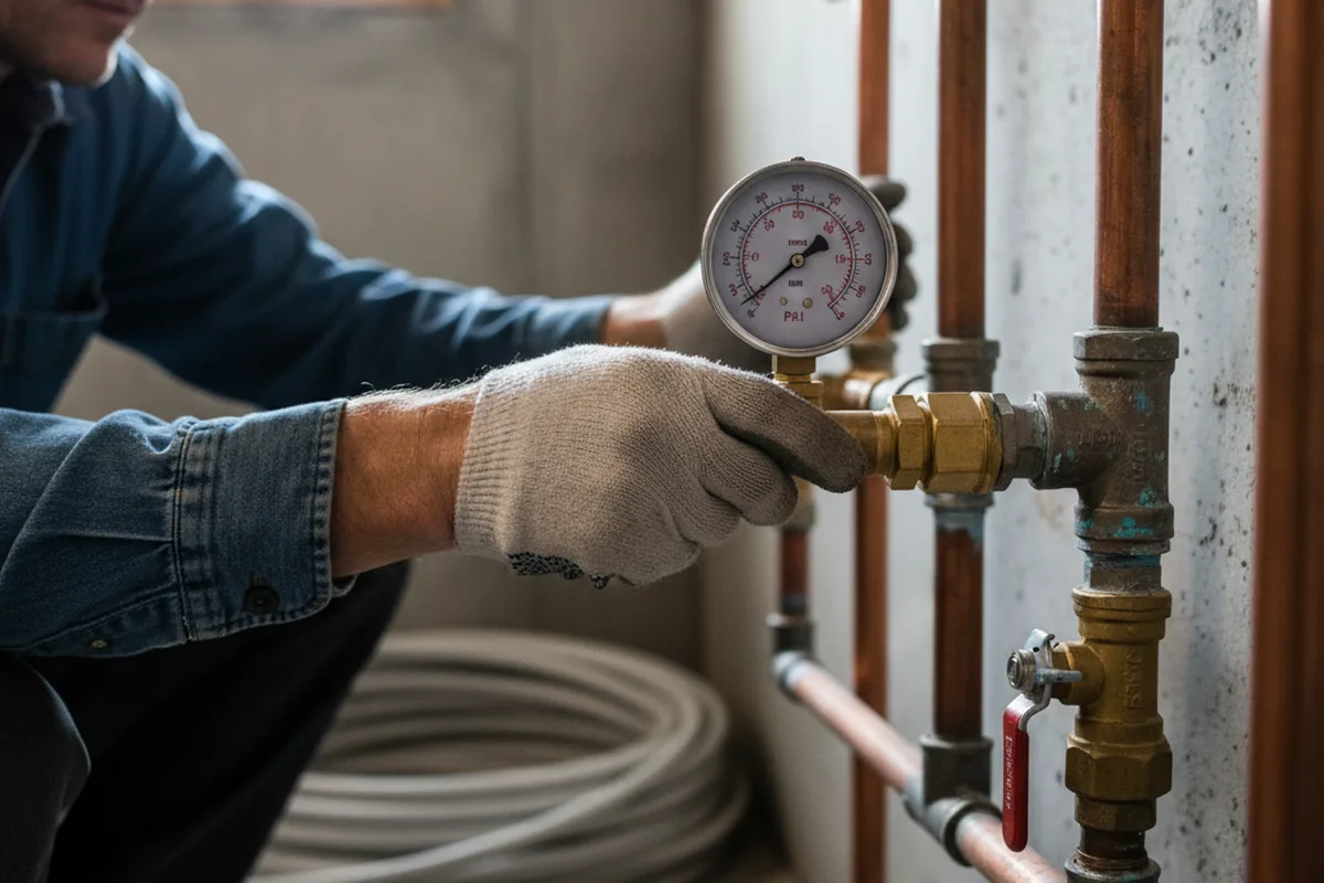 Pressure testing a repaired line during Water Line Repair in Clarks Hill